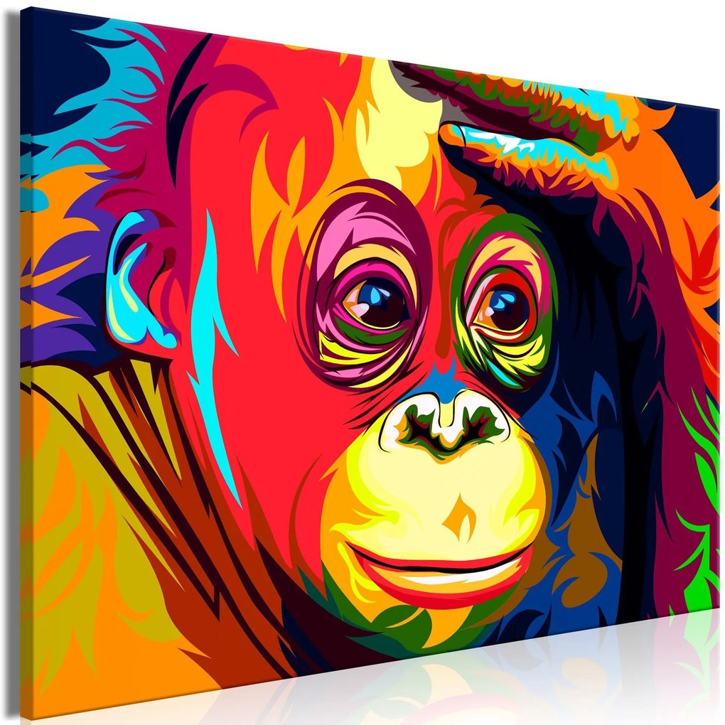 Πίνακας - Colourful Orangutan (1 Part) Wide 90x60