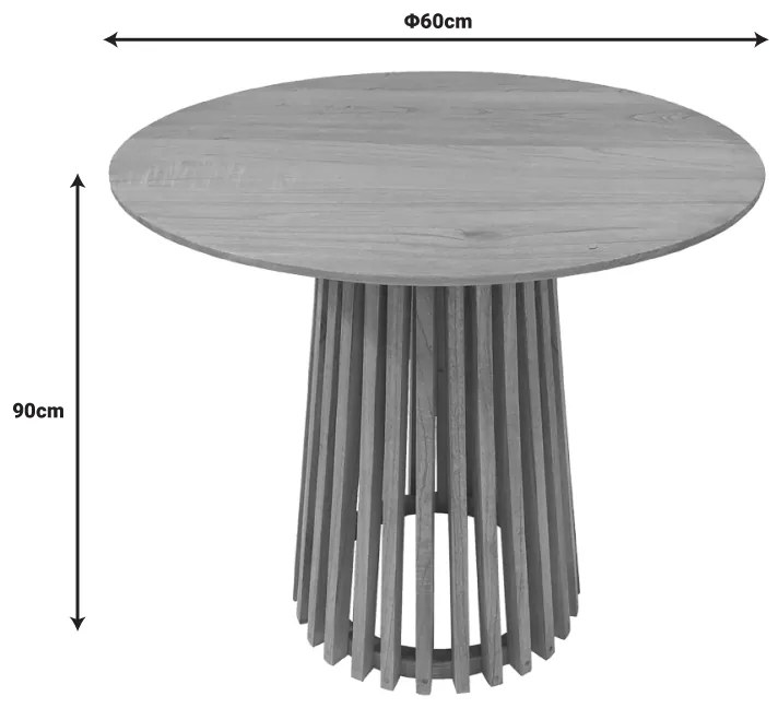 Τραπέζι μπαρ Kenda pakoworld mindi ξύλο σε φυσική απόχρωση Φ60x90εκ - 343-000023