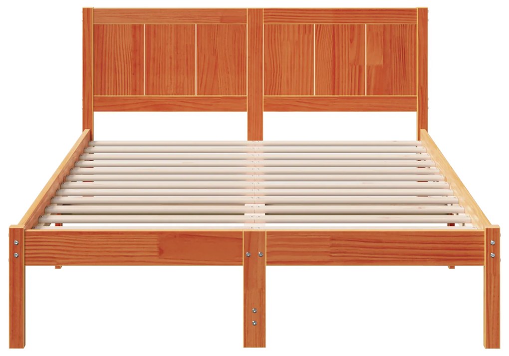 vidaXL Κρεβάτι Καφέ Κερί Καφέ κερί Μασίφ ξύλο 120 x 200 cm Ανθεκτικό
