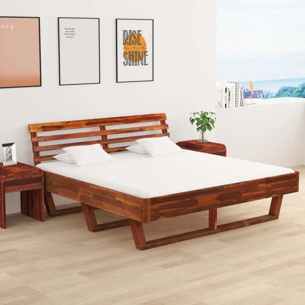 vidaXL Πλαίσιο Κρεβατιού 180 x 200 εκ. από Μασίφ Ξύλο Ακακίας