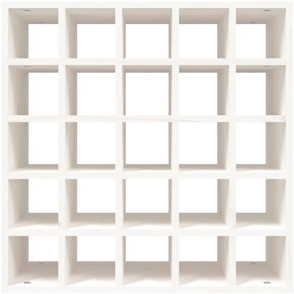 vidaXL Κάβα Κρασιών Λευκό 56 x 25 x 56 εκ. από Μασίφ Ξύλο Πεύκου