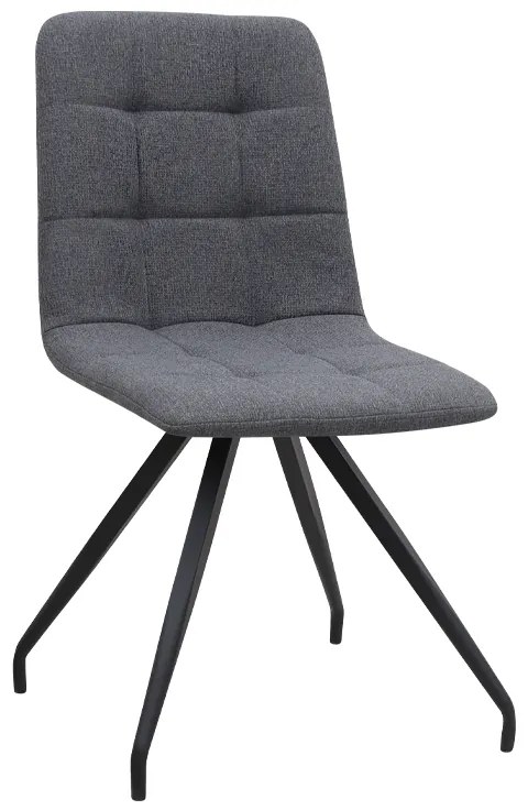 Καρέκλα τραπεζαρίας Bianca Megapap γκρι ύφασμα - μεταλλικό μαύρο πόδι 43x56x84εκ.