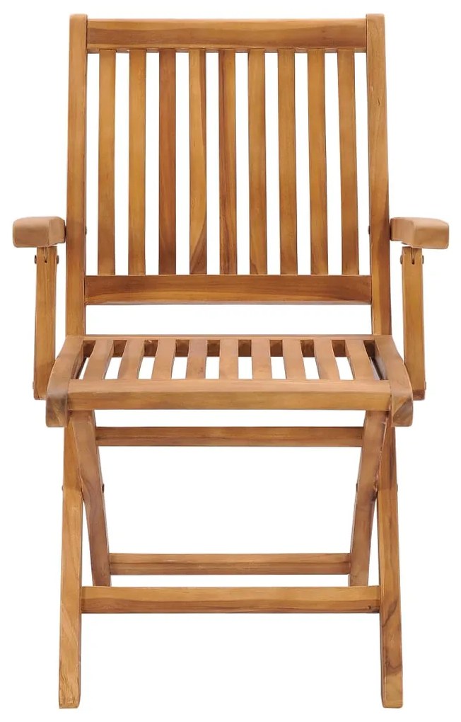 vidaXL Καρέκλες Κήπου 2 τεμ. από Μασίφ Ξύλο Teak με Πράσινα Μαξιλάρια