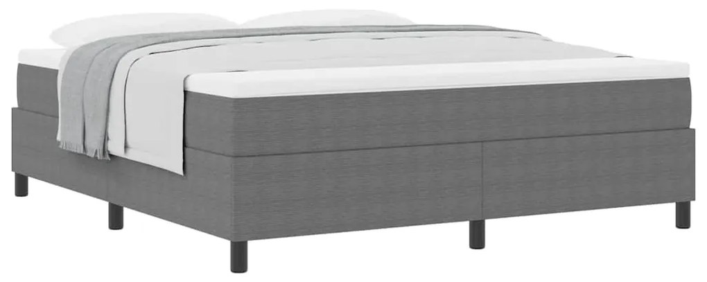 vidaXL Κρεβάτι με ελατήρια Απαλό Γκρι,Λευκό 203 x 180 x 60 εκ. Βελούδο