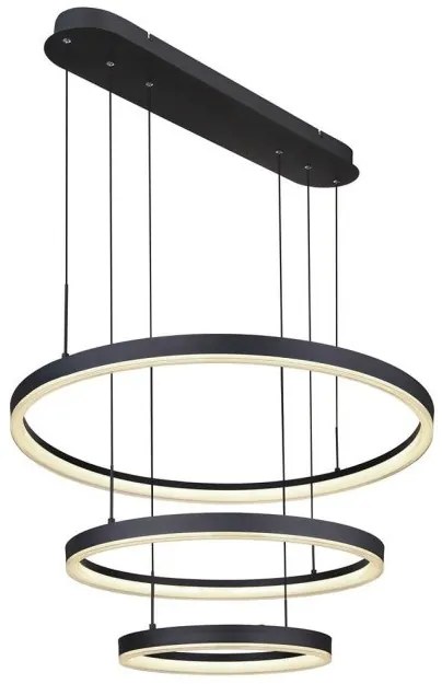 Κρεμαστό Φωτιστικό Οροφής LED RGB 72W Μαύρο-Χρυσό 2300Lm Augusto 67189H2 Globo Lighting-67189H2-Μαύρο-Χρυσό 67189H2
