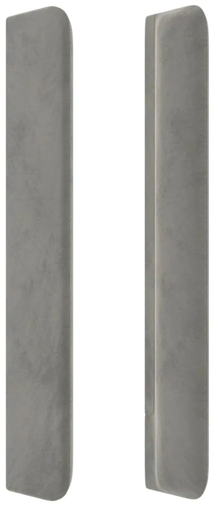 vidaXL Κεφαλάρι με Πτερύγια Ανοιχτό Γκρι 103x16x118/128 εκ. Βελούδινο