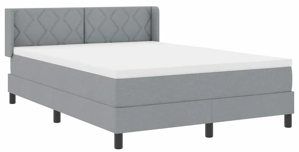 vidaXL Κρεβάτι box spring με στρώμα Ανοιχτό γκρι 140 x 190 cm