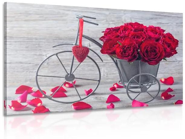 Εικόνα ποδήλατο γεμάτο τριαντάφυλλα - 120x80
