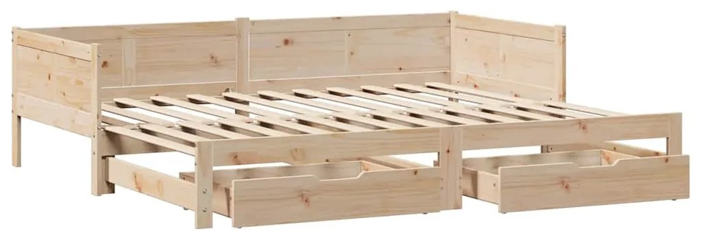 vidaXL Καναπές Κρεβάτι Συρόμενος Χωρίς Στρώμα 90x190 εκ. & Συρτάρια
