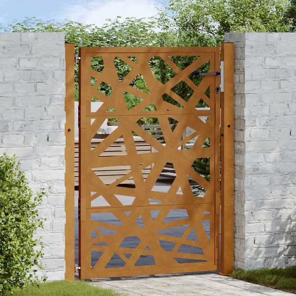 vidaXL Πύλη κήπου 105x130 cm από χάλυβα καιρικές συνθήκες Light Design