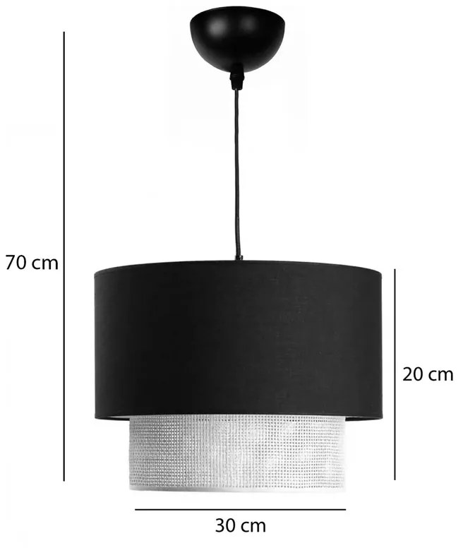 Φωτιστικό οροφής Fersa pakoworld μαύρο-φυσικό Φ30x70εκ - Πολυπροπυλένιο - 202-000119
