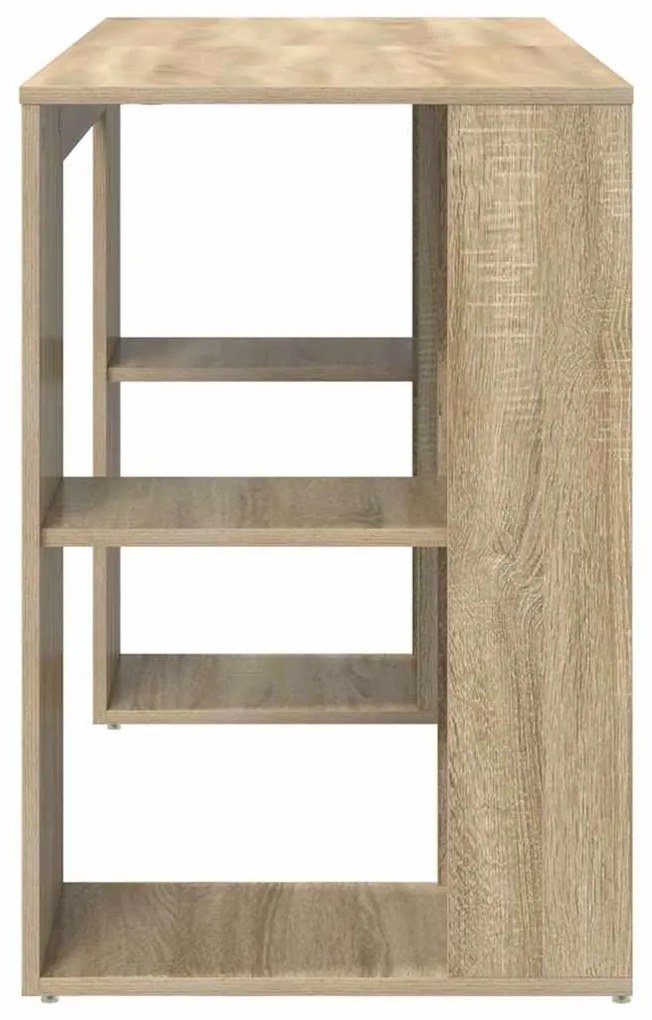 vidaXL Γραφείο με Αποθήκευση με ράφι Sonoma Δρυς 130 x 50.5 x 75 εκ.