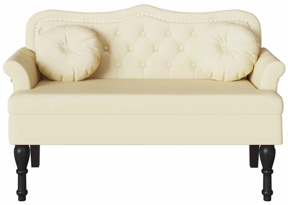 vidaXL Καναπές Chesterfield Κρεμ 120,5 x 65 x 75 εκ. Τεχνητό Δέρμα