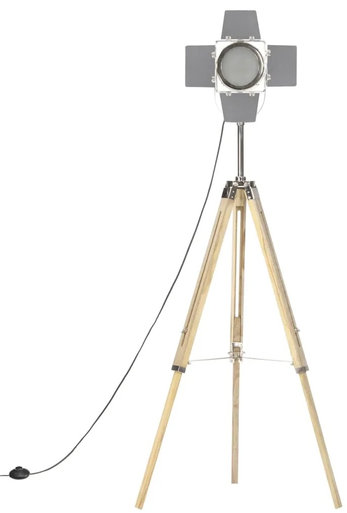 vidaXL Φωτιστικό Δαπέδου με Τρίποδο 140 εκ. από Μασίφ Ξύλο Μάνγκο