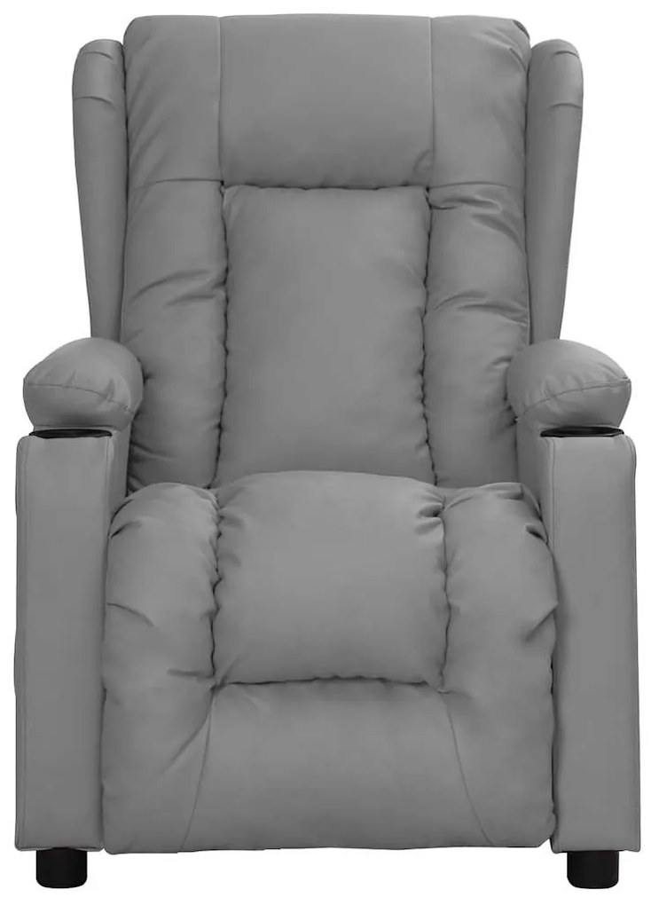 vidaXL Πολυθρόνα Μασάζ Ηλεκτρική Γκρι από Συνθετικό Δέρμα