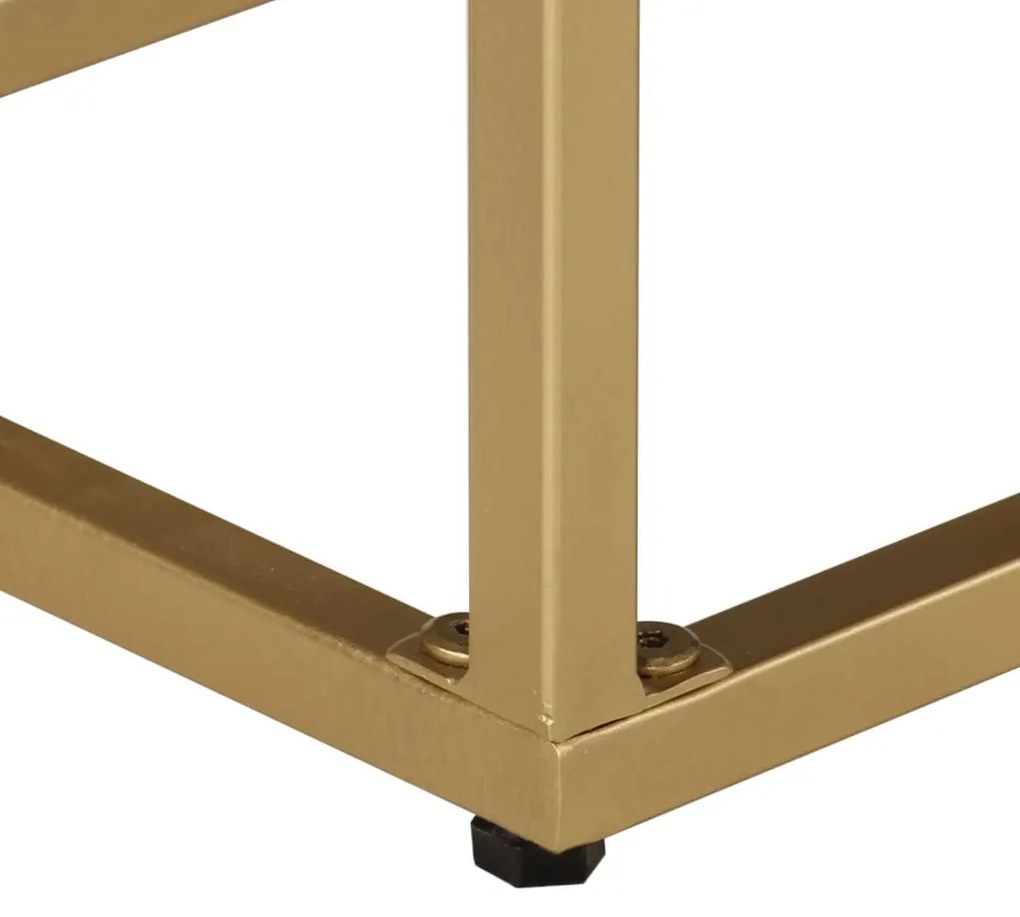 vidaXL Μπουφές Μαύρος και Χρυσός 110x30x75 εκ. από Μασίφ Ξύλο Μάνγκο