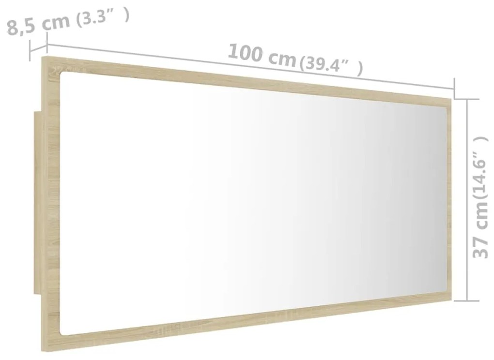 ΚΑΘΡΕΦΤΗΣ ΜΠΑΝΙΟΥ ΜΕ LED SONOMA ΔΡΥΣ 100X8,5X37 ΕΚ. ΜΟΡΙΟΣΑΝΙΔΑ 804943