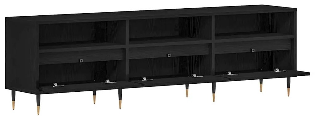 vidaXL Ντουλάπι TV Μαύρη δρυς 150 x 30 x 44.5 εκ. Επεξεργασμένο ξύλο
