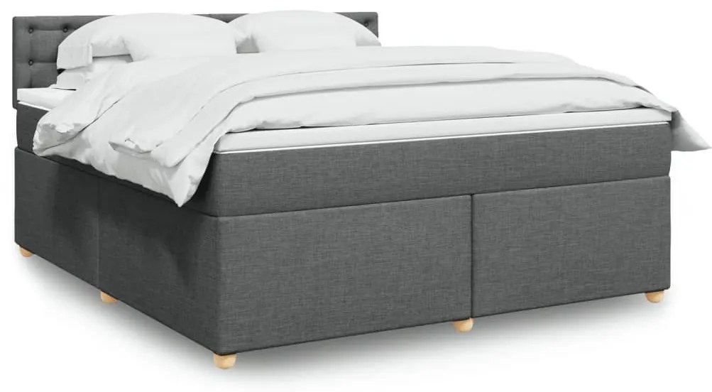 ΚΡΕΒΑΤΙ BOXSPRING ΜΕ ΣΤΡΩΜΑ ΣΚΟΥΡΟ ΓΚΡΙ 180X200 ΕΚ ΥΦΑΣΜΑΤΙΝ 3286774