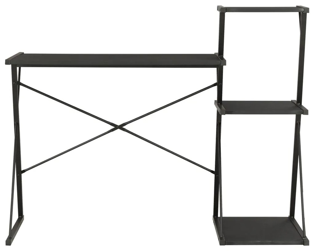 vidaXL Γραφείο με Ράφια Μαύρο 116 x 50 x 93 εκ.