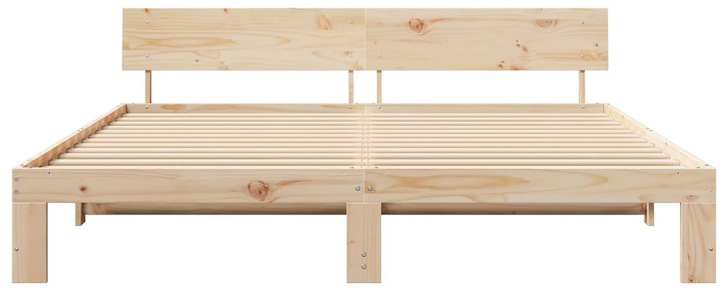 vidaXL Κρεβάτι με Κεφαλάρι 180x200 εκ Μασίφ Ξύλο Πεύκου