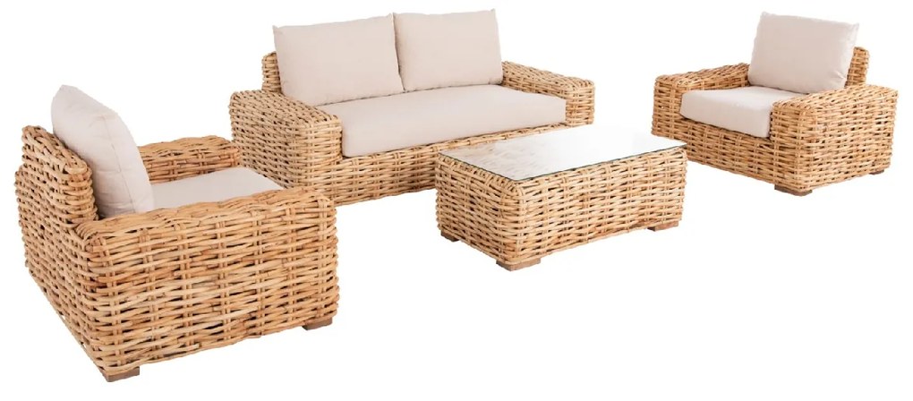 ΣΕΤ ΣΑΛΟΝΙ 4ΤΜΧ TROPEL HM11940 ΦΥΣΙΚΟ RATTAN-2ΘΕΣΙΟΣ ΚΑΝΑΠΕΣ-2 ΠΟΛΥΘΡΟΝΕΣ-ΤΡΑΠΕΖΙ