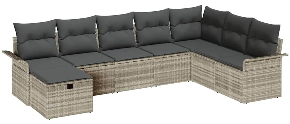 vidaXL Σετ Καναπέ Κήπου 8 pcs Ανοιχτό γκρι 297.5 x 187.5 x 85 εκ