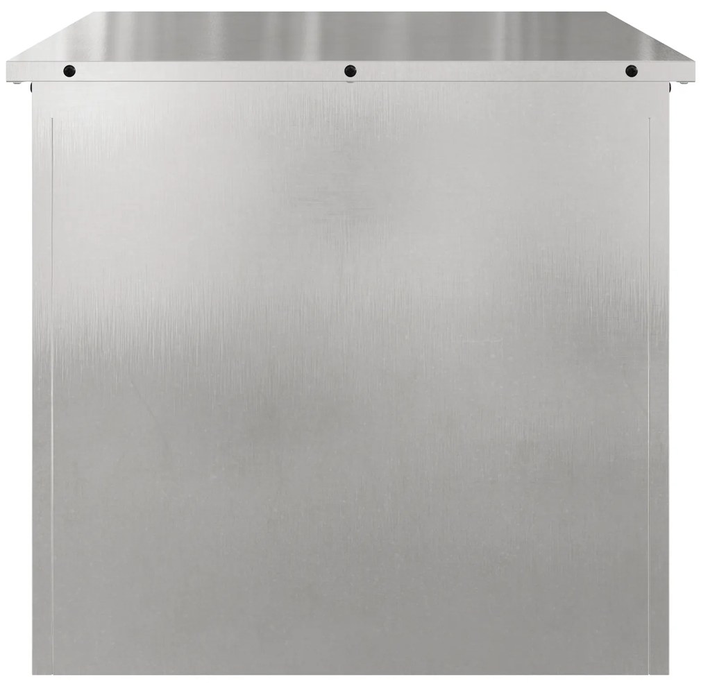 vidaXL Εξωτερικό Σεντούκι Αποθήκευσης - Ασημί - 55 x 50,5 x 50 εκ - Ανοξείδωτο Ατσάλι