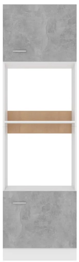 vidaXL Ντουλάπι Φούρνου Μικροκυμάτων Γρκι Σκυρ. 60x57x207εκ Επεξ Ξύλο