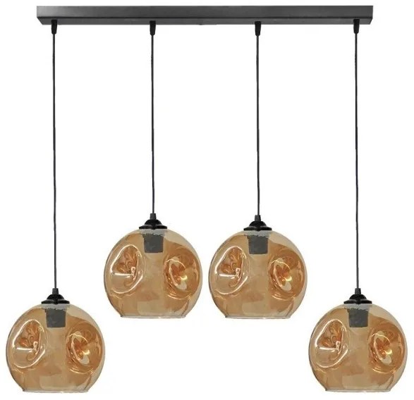 Κρεμαστό Φωτιστικό Οροφής 4xE27 Γυαλί Pop Heronia Lighting-02-0415-Μελί 02-0415
