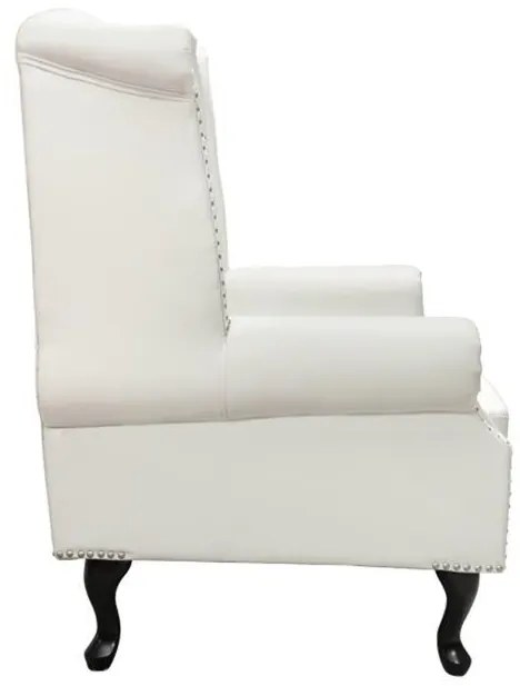 Πολυθρόνα - Μπερζέρα POLINA C0053.02 Λευκό Ματ PU Τύπου Chesterfield 83x75x107 εκ. 83x75x107 εκ.