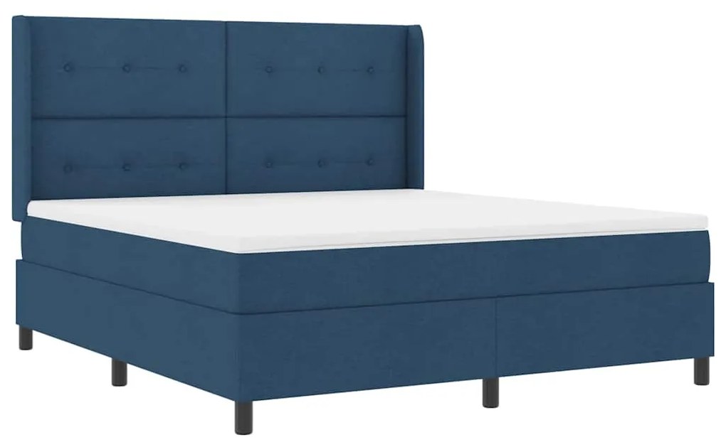 vidaXL Κρεβάτι με ελατήρια με στρώμα Μπλε 180 x 200 cm ύφασμα