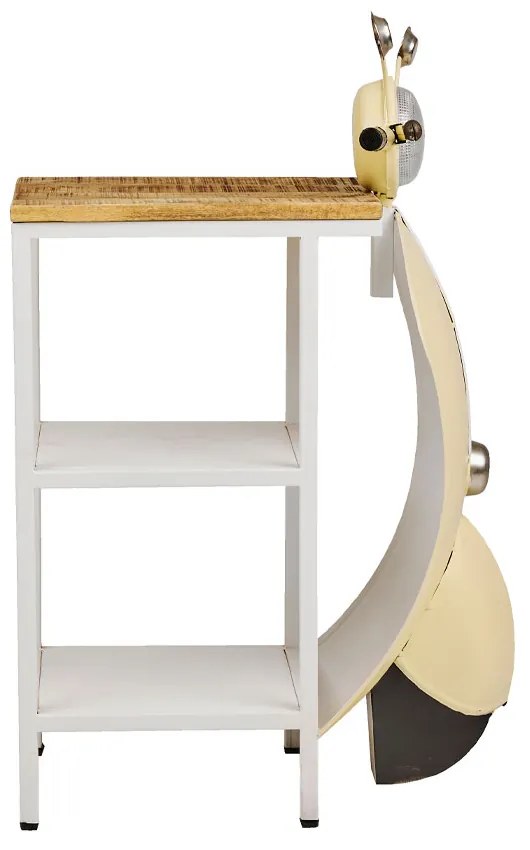 MINI VESPA SIDE TABLE ΜΕ ΡΑΦΙΑ CREAM ΛΕΥΚΟ ΦΥΣΙΚΟ 61x45xH88cm - 04-0986