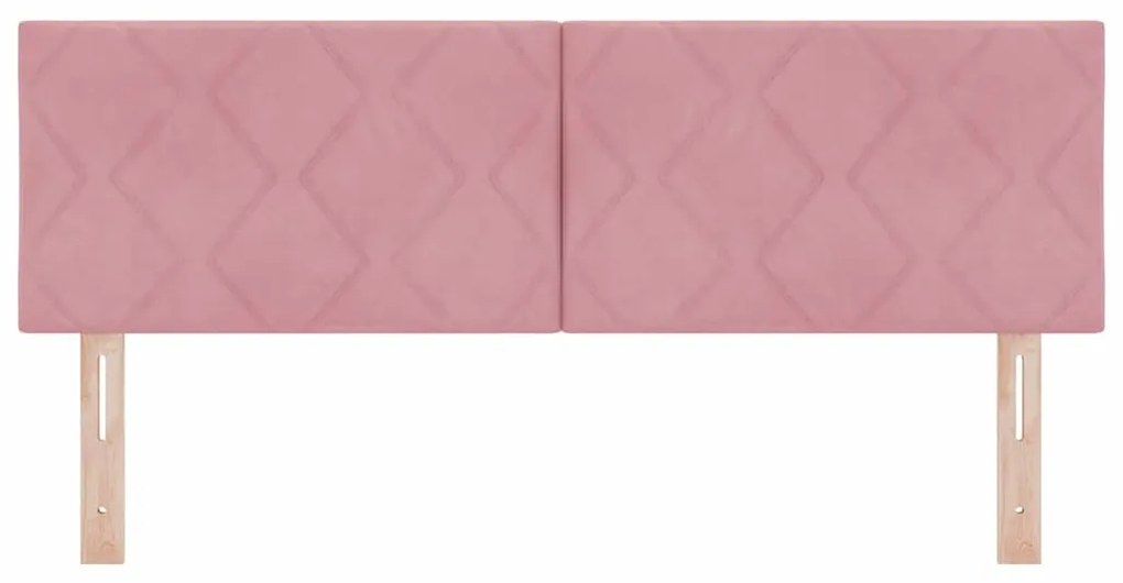 vidaXL LED Κεφαλάρι με φώτα λωρίδας LED Geometric Ροζ 160 cm Βελούδο