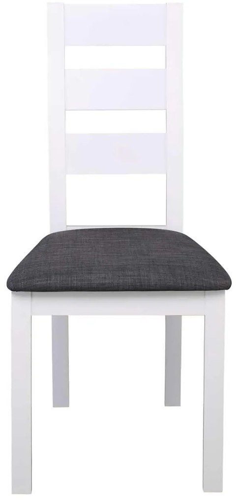 Καρέκλα MILLER Οξυά Άσπρη/Ύφ.Γκρι 45x52x97cm (Σετ 2 ΤΕΜ)