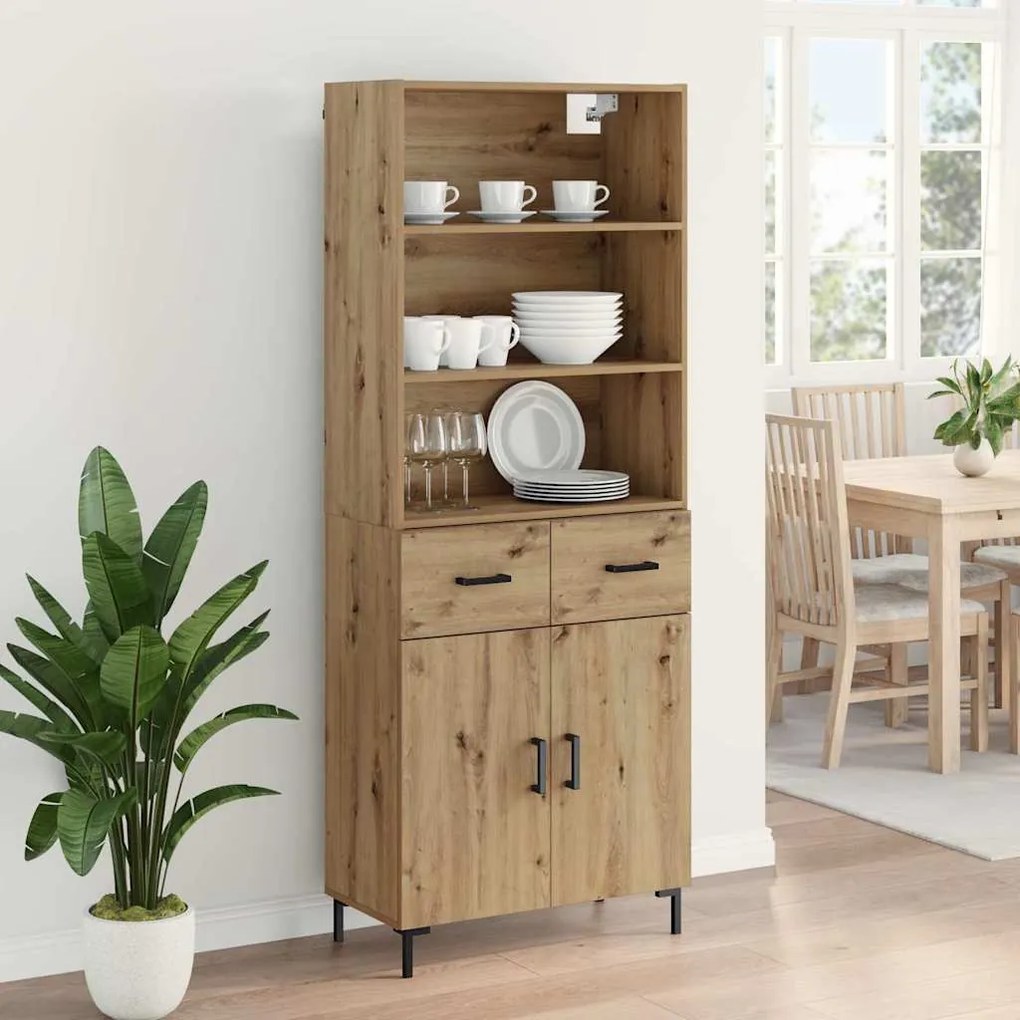vidaXL Highboard Artisan Oak 69,5 x 34 x 180 εκ. Επεξεργασμένο ξύλο