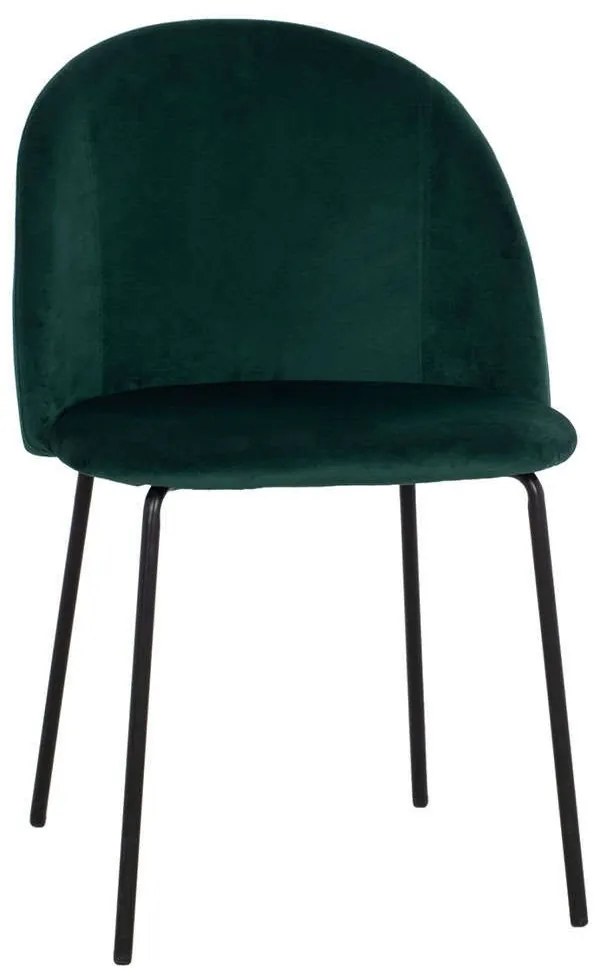 Καρέκλα Clara HM8545.03 50x50x80cm Dark Green-Black Βελούδο, Μέταλλο