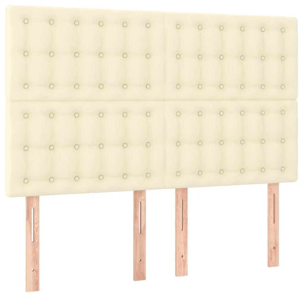 vidaXL Κεφαλάρια Κρεβατιού 4 τεμ. Κρεμ 72x5x78/88 εκ. Συνθετικό Δέρμα