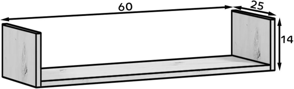 Ράφι Zento -Artisan-Μήκος: 60 εκ.