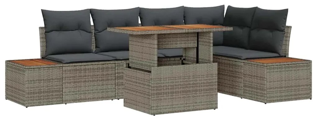 vidaXL Σέτ φαγητού για κήπο 6 pcs Γκρι, Καφέ 100 x 55 x 73 εκ