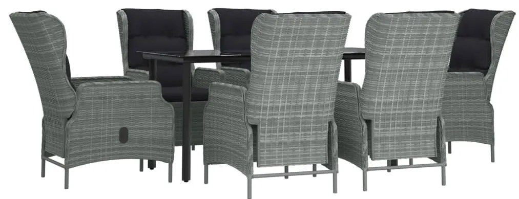 vidaXL Σετ Τραπεζαρίας Κήπου 7 Τεμαχίων Αν. Γκρι από Συνθετικό Ρατάν