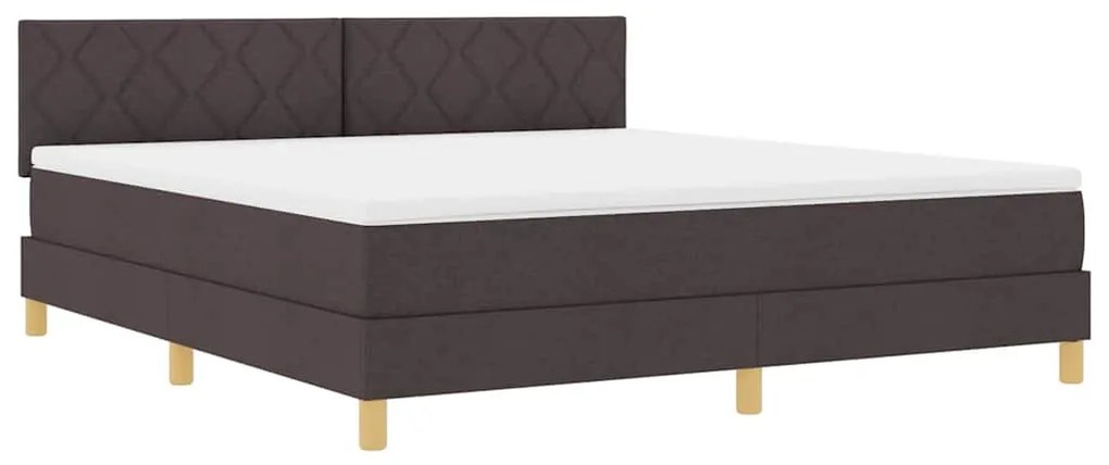 vidaXL Κρεβάτι box spring με στρώμα Σκούρο Καφέ 180 x 200 cm ύφασμα