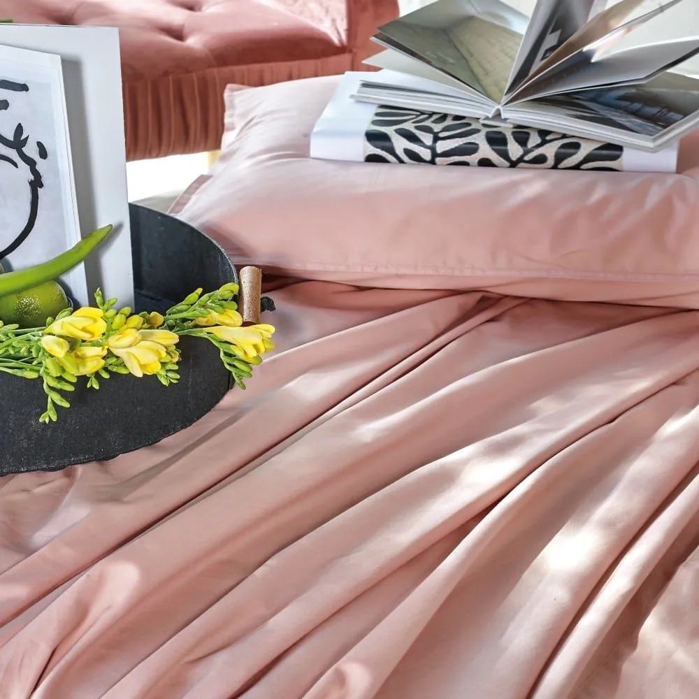 Σεντόνι Opulence 1907 Salmon Pink Kentia Υπέρδιπλο 240x270cm 100% Βαμβακοσατέν