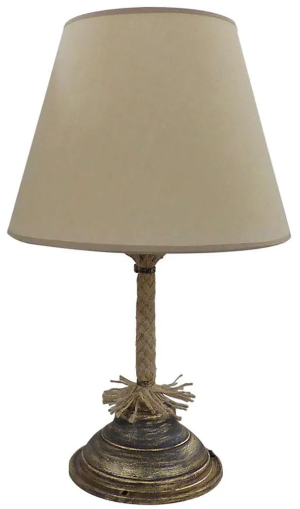 Φωτιστικό Επιτραπέζιο 09-0106 TL-04 Φ25 Ε27 Rope Με Αμπαζούρ Κωνικό H40XΦ25cm Bronze-Beige Heronia Rope, Metal
