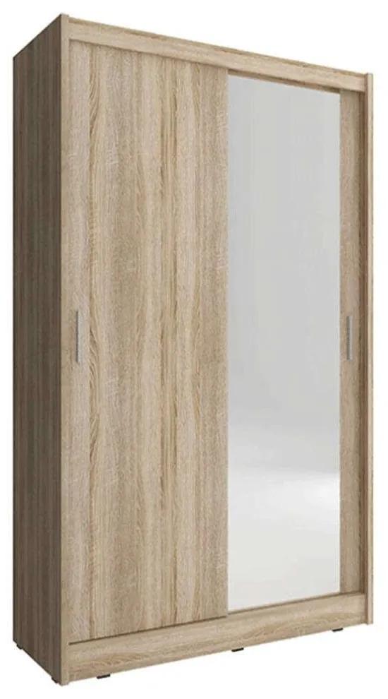 Ντουλάπα Δίφυλλη Συρόμενη Με Καθρέπτη 24113-MJMs-150 150x200x62cm Natural Δίφυλλη Μοριοσανίδα