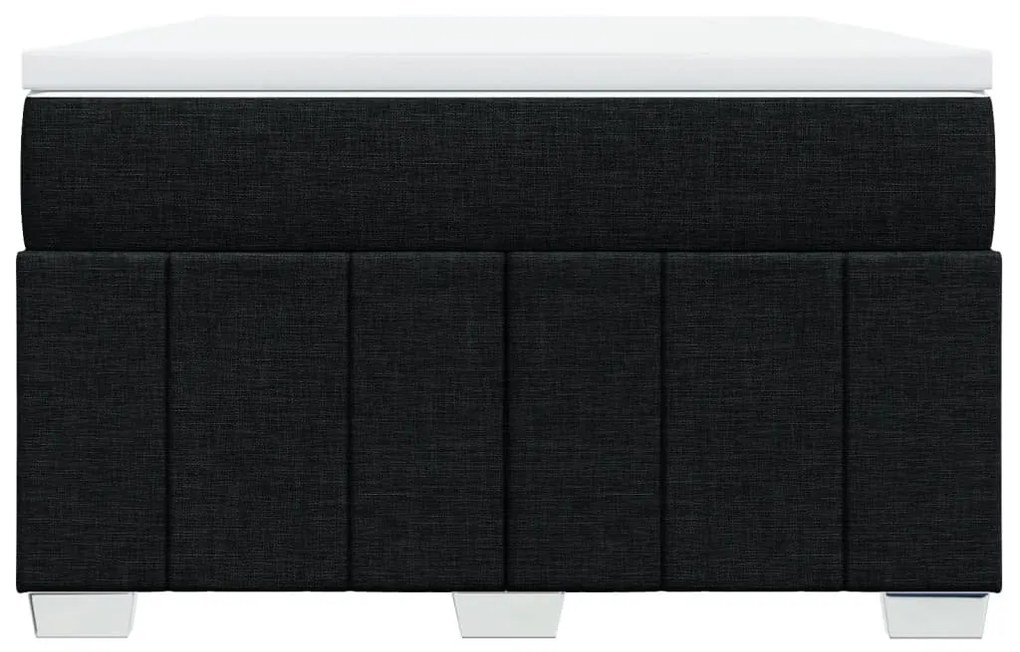 vidaXL Κρεβάτι Boxspring με Στρώμα Μαύρο 120x190 εκ. Υφασμάτινο