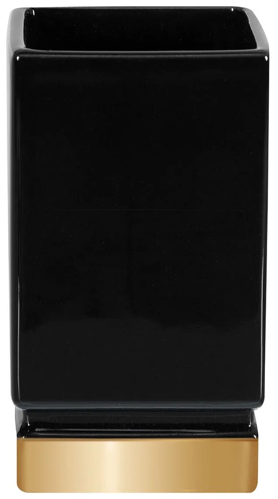 Ποτήρι Οδοντόβουρτσας Spirella 03196.004 Roma Black/Gold