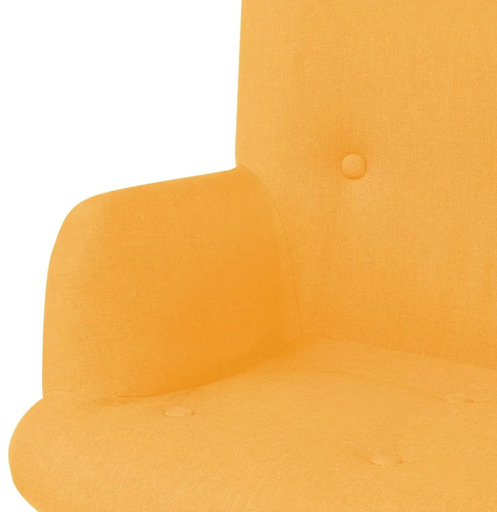 vidaXL Πολυθρόνα Κίτρινη Υφασμάτινη με Υποπόδιο