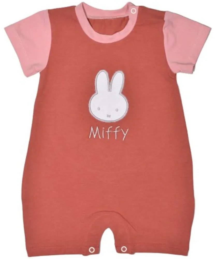 Φορμάκι Καλοκαιρινό Design 17 48-8752-56/17 Με Κέντημα Dark Pink Miffy Νο50/56 Βαμβάκι-Elastane