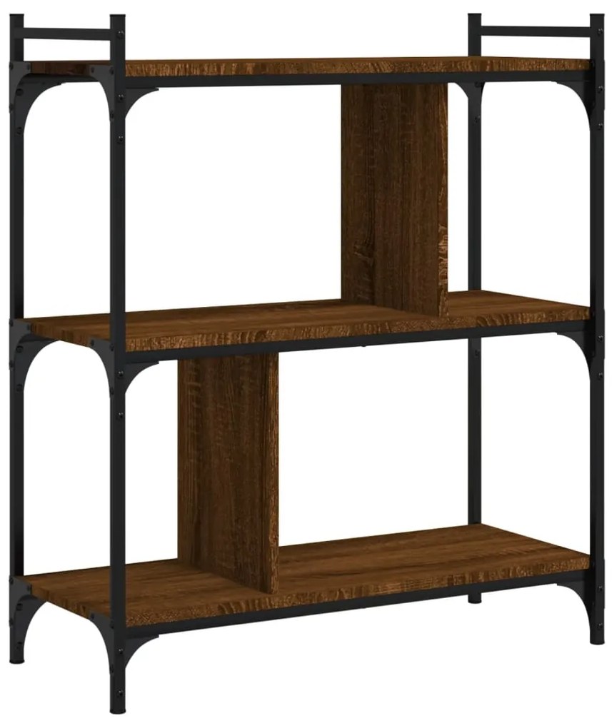 vidaXL Βιβλιοθήκη 3 Επιπέδων Καφέ Δρυς 76 x 32 x 88 εκ. Επεξ. Ξύλο